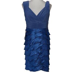 Adrianna Papell Cocktail Dress Tiered Ruffle